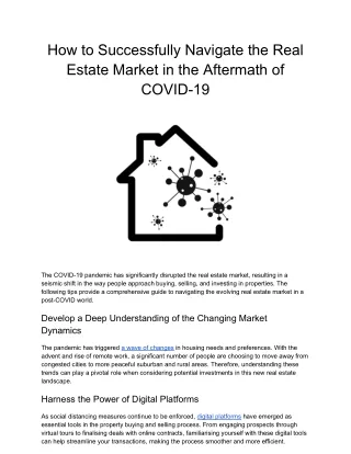 How to Successfully Navigate the Real Estate Market in the Aftermath of COVID-19