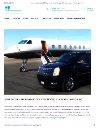 Hire most affordable DCA Car Service in Washington DC - AALimousine - Washington DC