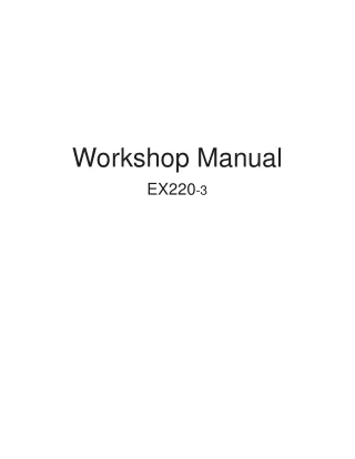 Hitachi EX220-3 Excavator Service Repair Manual