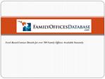 Excel-Based Contact Details for over 700 Family Offices: Available Instantly