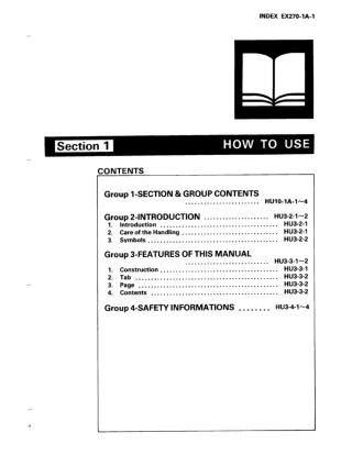 Hitachi EX270 Excavator Service Repair Manual