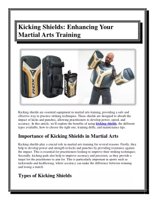 Kicking Shields Enhancing Your Martial Arts Training