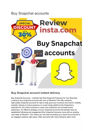 Buy Snapchat accounts