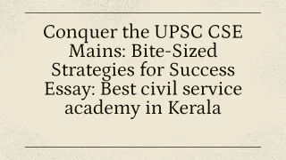 Conquer the UPSC CSE Mains_