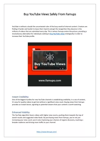 Buy YouTube Views Safely From Famups