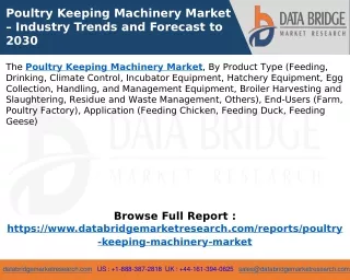 Poultry Keeping Machinery Market