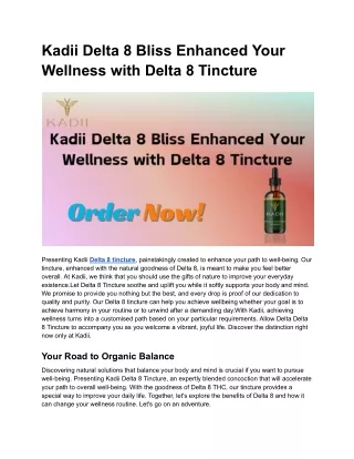 Broad Spectrum CBD Oil | Buy CBD Tincture | Kadii