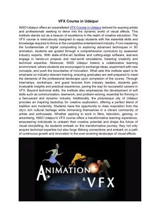 VFX Course in Udaipur