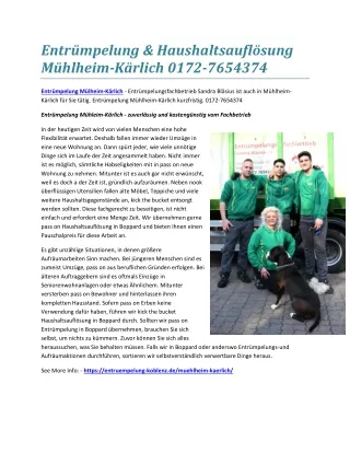 Entrümpelung & Haushaltsauflösung Mühlheim-Kärlich 0172-7654374