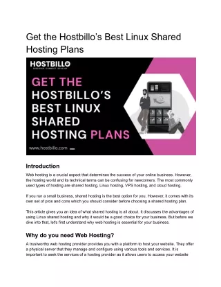 Get the Hostbillo’s Best Linux Shared Hosting Plans