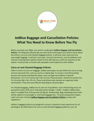 JetBlue Baggage and Cancellation Policies: What You Need to Know Before You Fly