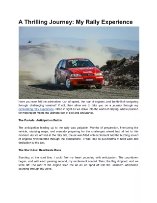 A Thrilling Journey_ My Rally Experience