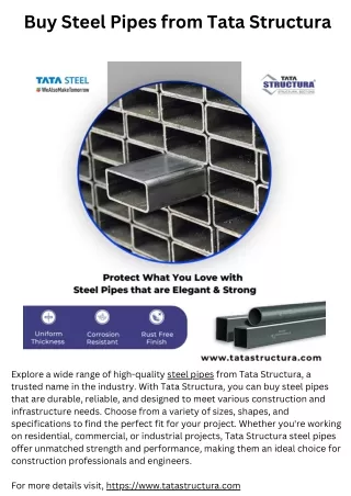 Buy Steel Pipes from Tata Structura