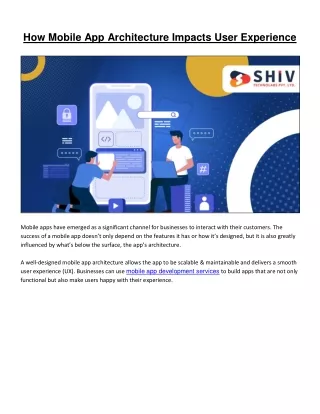 Impact of Mobile App Architecture on User Experience: A Detailed Guide
