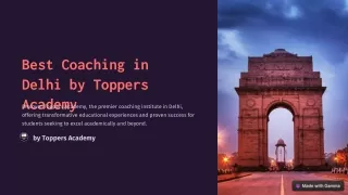 Best IIT Coaching In Delhi |Call-07827048964 |Toppers Academy