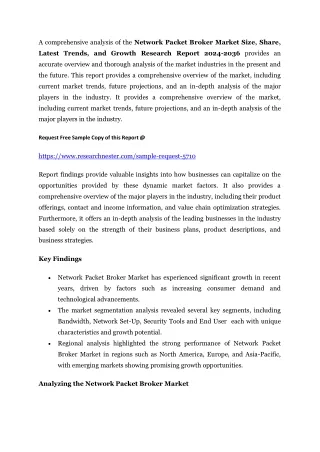 Network Packet Broker Market Size, Share, Latest Trends, and Growth Research2036