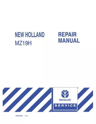 New Holland MZ19H Zero Turn Lawn Mower Service Repair Manual