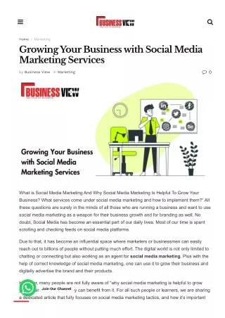 Growing Your Business with Social Media Marketing Services