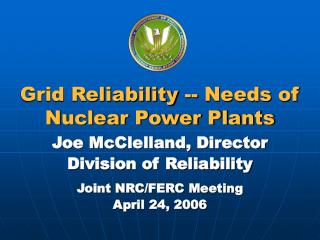 Grid Reliability -- Needs of Nuclear Power Plants