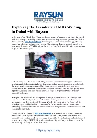 MIG Welding Mastery in Dubai: Elevate Your Skills