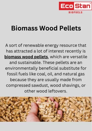 Benefits of Biomass Wood Pellets