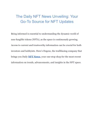 Live NFT Price Updates and Trends