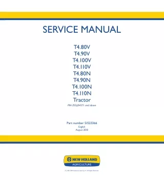 New Holland T4.90N Tractor Service Repair Manual