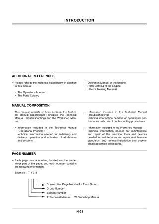 HITACHI ZAXIS 210W WHEELED EXCAVATOR Service Repair Manual