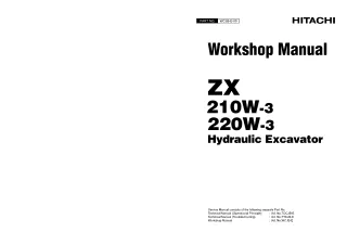 HITACHI ZAXIS 210W-3 WHEELED EXCAVATOR Service Repair Manual