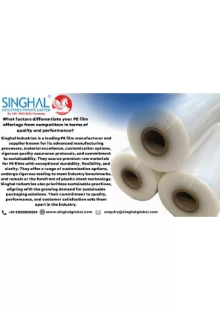 Pe film Manufacture | Singhal industries