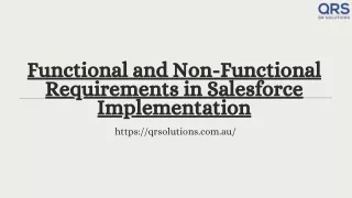 Functional and Non-Functional Requirements in Salesforce Implementation  QR Solutions