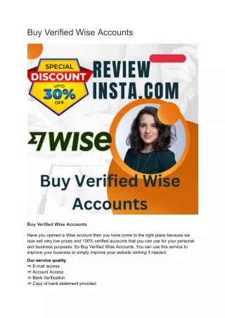 Buy Verified Wise Accounts