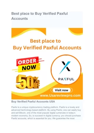 Best place to Buy Verified Paxful Accounts