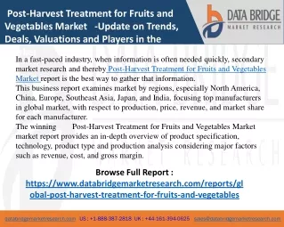 Post-Harvest Treatment for Fruits and Vegetables