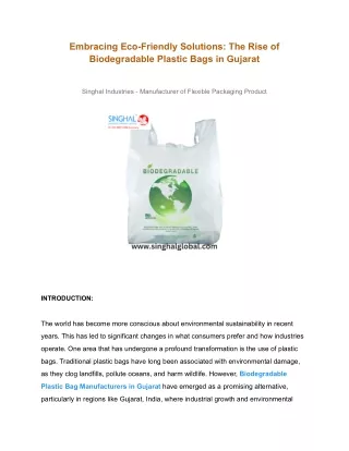 Embracing Eco-Friendly Solutions_ The Rise of Biodegradable Plastic Bags in Gujarat