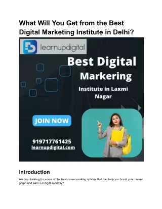 Best Digital Marketing  Course with learnupdigital