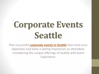 Corporate Events Seattle