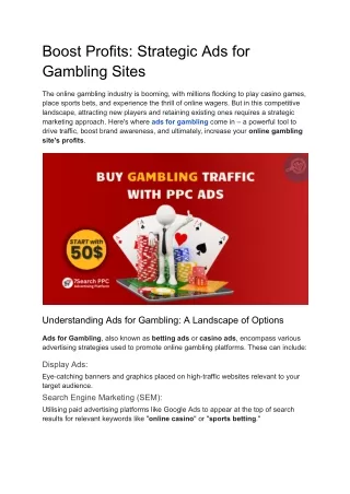 Boost Profits: Strategic Ads for Gambling Sites