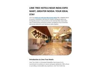 Hotels near India Expo mart Greater Noida