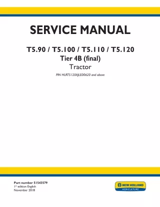 New Holland T5.120 Tier 4B (final) Tractor Service Repair Manual