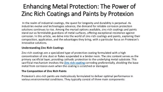 Enhancing Metal Protection: The Power of Zinc Rich Coatings and Paints