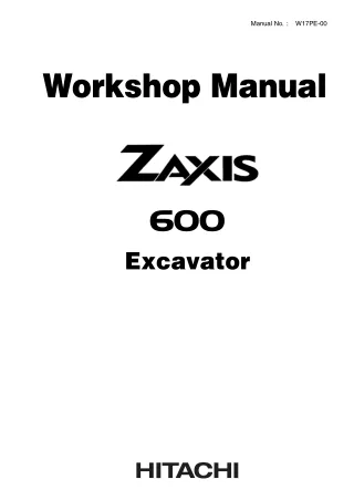 HITACHI ZAXIS 600 EXCAVATOR Service Repair Manual