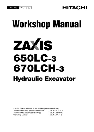 HITACHI ZAXIS 650LC-3 EXCAVATOR Service Repair Manual