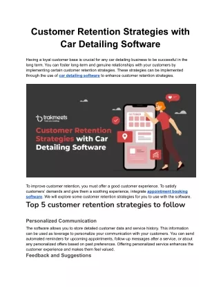 Customer Retention Strategies with Car Detailing Software