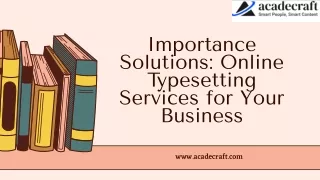 Importance Solutions Online Typesetting Services for Your Business