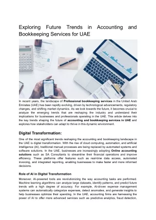 Exploring Future Trends in Accounting and Bookkeeping Services for UAE