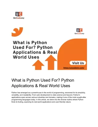 What is Python Used For? Python Applications & Real World Uses