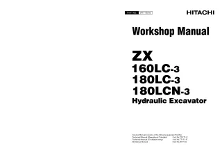 HITACHI ZAXIS ZX 160LC-3 EXCAVATOR Service Repair Manual