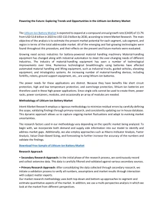 Lithium-ion Battery Market Size, Revenue Share, Drivers & Trends Analysis, 2030