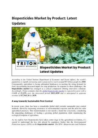 Biopesticides Market by Product: Latest Updates